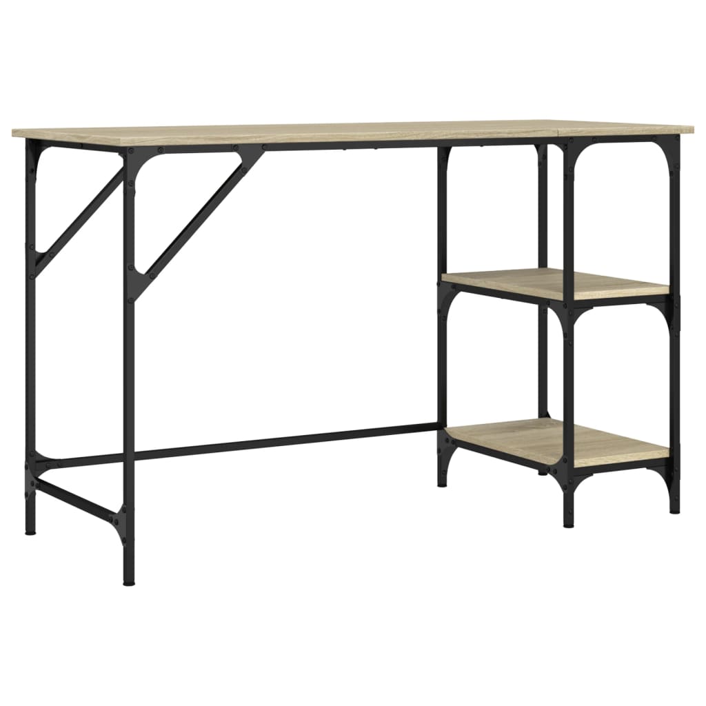 vidaXL Desk Sonoma Oak 120x50x75 cm Metal and Engineered Wood 2