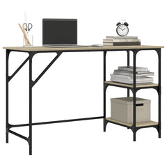 vidaXL Desk Sonoma Oak 120x50x75 cm Metal and Engineered Wood 4