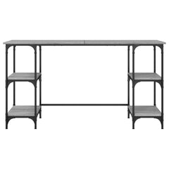 vidaXL Desk Grey Sonoma 140x50x75 cm Metal and Engineered Wood 5