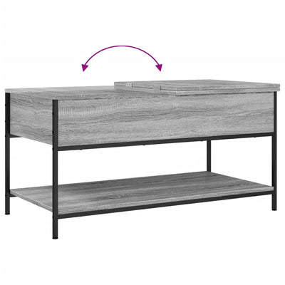 Coffee Table Grey Sonoma 100x50x50 cm Engineered Wood and Metal