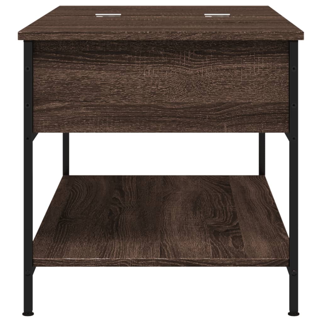vidaXL Coffee Table Brown Oak 100x50x50 cm Engineered Wood and Metal 6