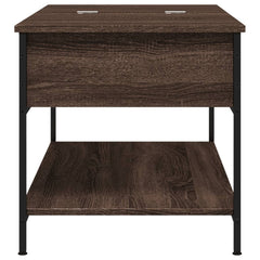 vidaXL Coffee Table Brown Oak 100x50x50 cm Engineered Wood and Metal 6