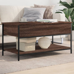 vidaXL Coffee Table Brown Oak 100x50x50 cm Engineered Wood and Metal 1