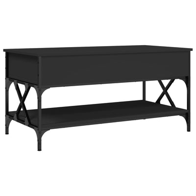 Coffee Table Black 100x50x50 cm Engineered Wood and Metal