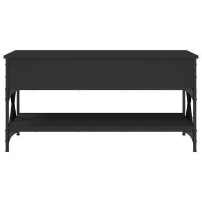 Coffee Table Black 100x50x50 cm Engineered Wood and Metal