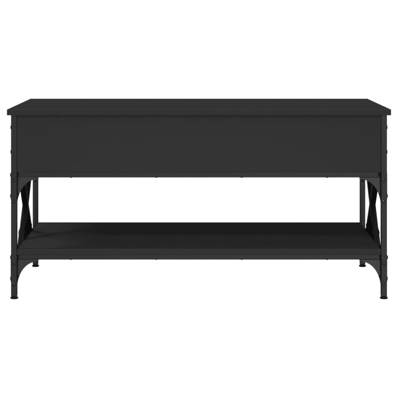 Coffee Table Black 100x50x50 cm Engineered Wood and Metal