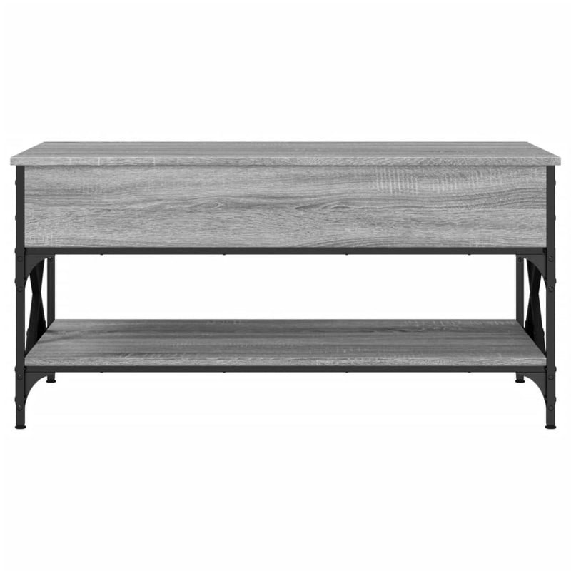 Coffee Table Grey Sonoma 100x50x50 cm Engineered Wood and Metal