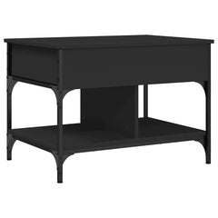 vidaXL Coffee Table Black 70x50x50 cm Engineered Wood and Metal 2