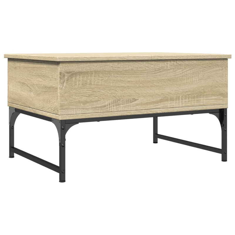 Coffee Table Sonoma Oak 70x50x40 cm Engineered Wood and Metal