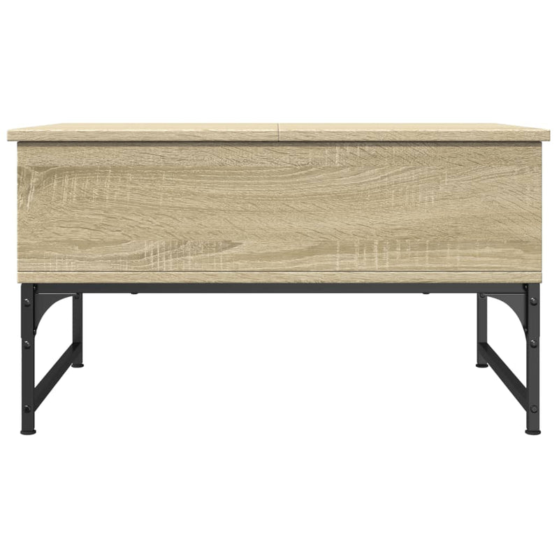 Coffee Table Sonoma Oak 70x50x40 cm Engineered Wood and Metal