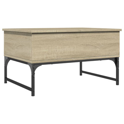 Coffee Table Sonoma Oak 70x50x40 cm Engineered Wood and Metal