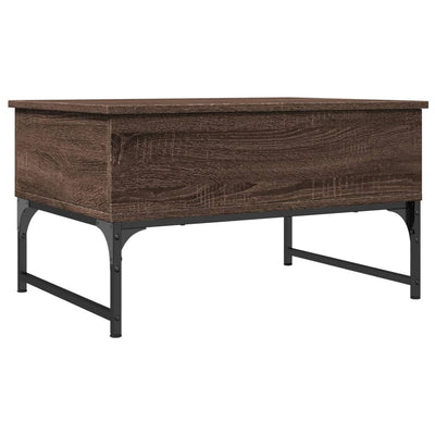 Coffee Table Brown Oak 70x50x40 cm Engineered Wood and Metal