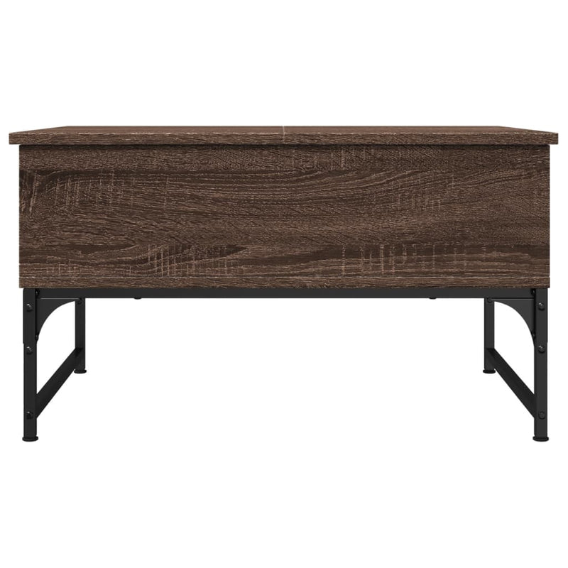 Coffee Table Brown Oak 70x50x40 cm Engineered Wood and Metal