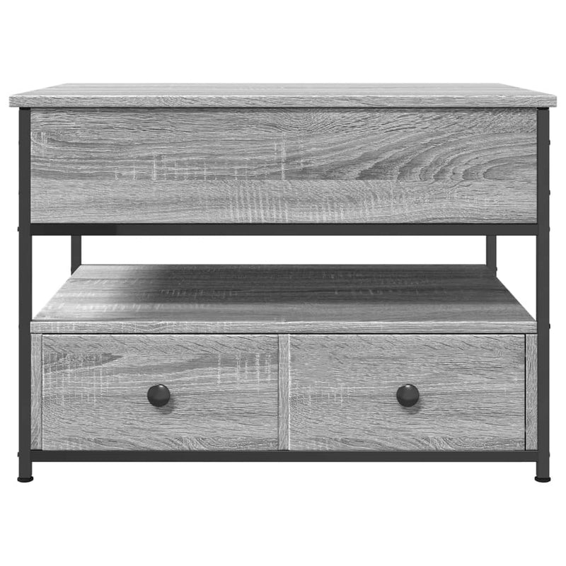 Coffee Table Grey Sonoma 70x50x50 cm Engineered Wood and Metal