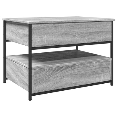 Coffee Table Grey Sonoma 70x50x50 cm Engineered Wood and Metal