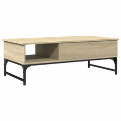 vidaXL Coffee Table Sonoma Oak 100x50x35 cm Engineered Wood and Metal 2