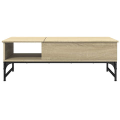 vidaXL Coffee Table Sonoma Oak 100x50x35 cm Engineered Wood and Metal 5