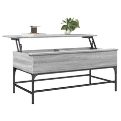 vidaXL Coffee Table Grey Sonoma 100x50x45 cm Engineered Wood and Metal 4