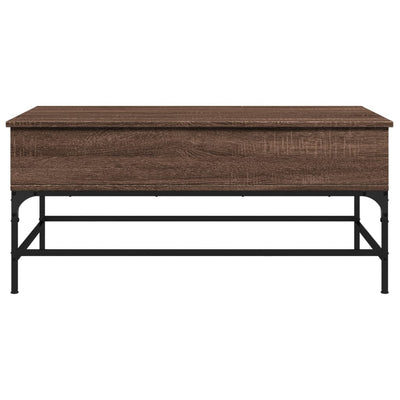 Coffee Table Brown Oak 100x50x45 cm Engineered Wood and Metal