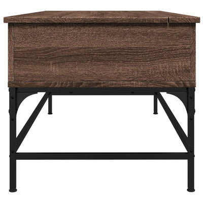 Coffee Table Brown Oak 100x50x45 cm Engineered Wood and Metal