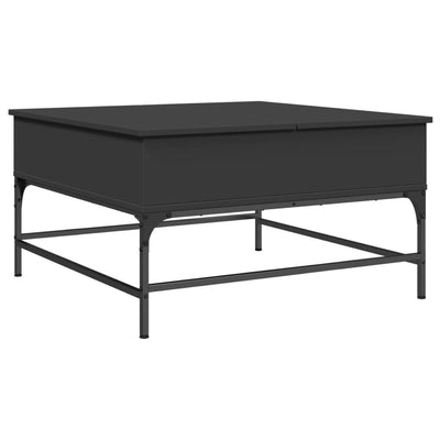 Coffee Table Black 80x80x45 cm Engineered Wood and Metal