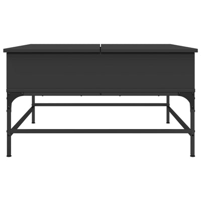 Coffee Table Black 80x80x45 cm Engineered Wood and Metal