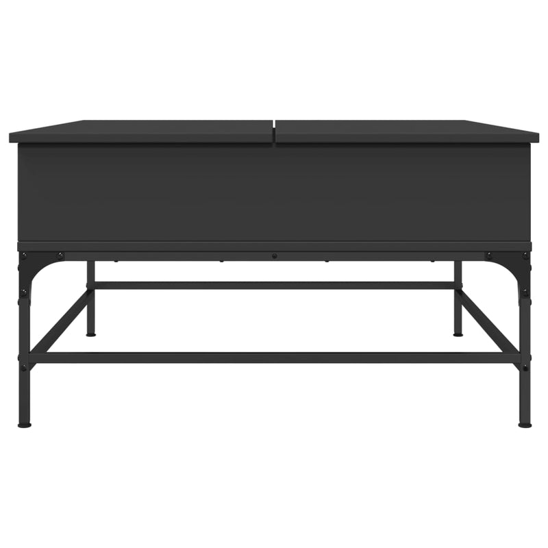 Coffee Table Black 80x80x45 cm Engineered Wood and Metal