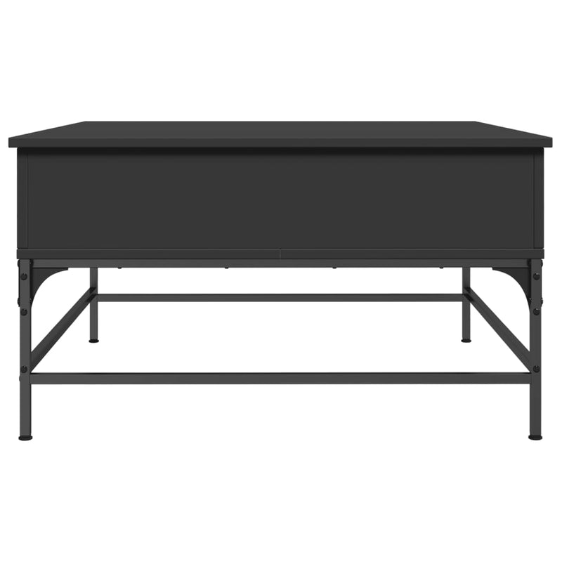 Coffee Table Black 80x80x45 cm Engineered Wood and Metal