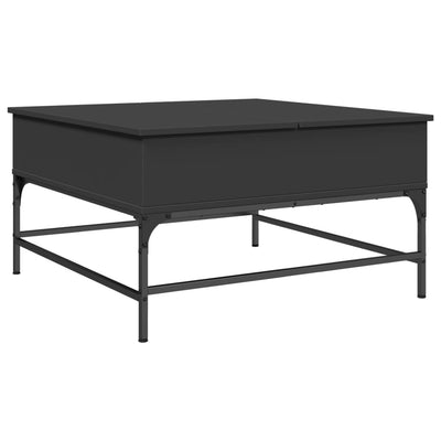 Coffee Table Black 80x80x45 cm Engineered Wood and Metal