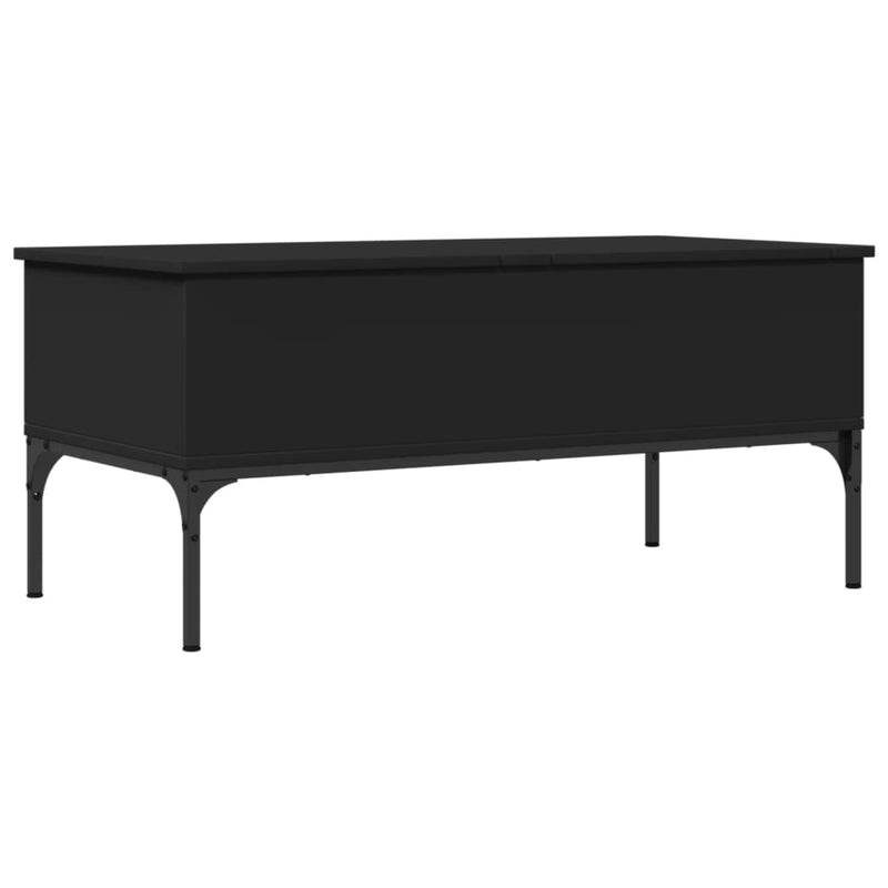 Coffee Table Black 100x50x45 cm Engineered Wood and Metal