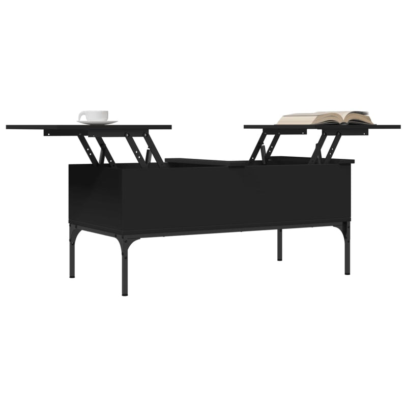 Coffee Table Black 100x50x45 cm Engineered Wood and Metal