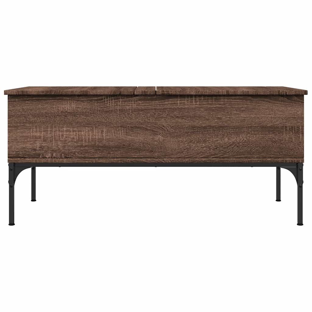 vidaXL Coffee Table Brown Oak 100x50x45 cm Engineered Wood and Metal 5
