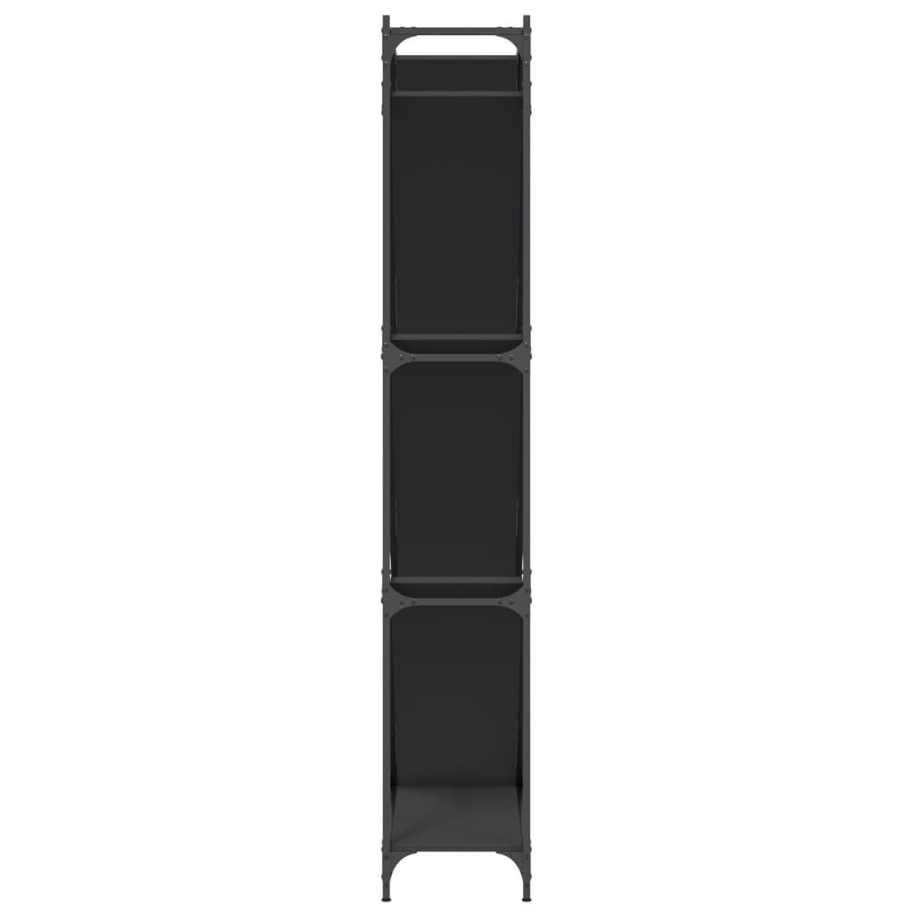 Bookcase 79x30x180 cm Engineered Wood and Metal Black