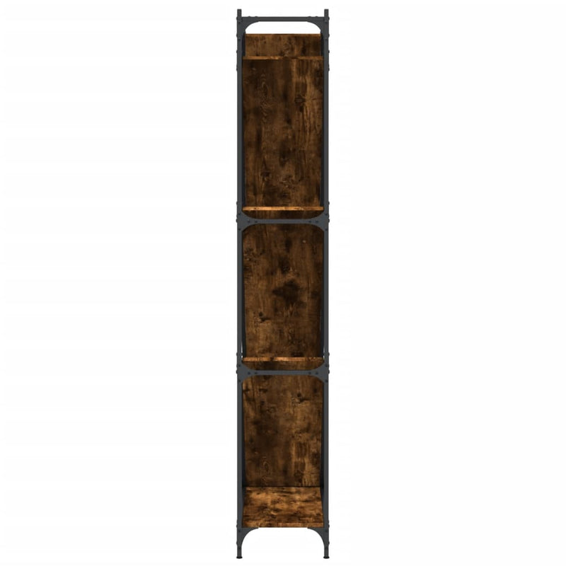 Bookcase Smoked Oak 79x30x180 cm Engineered Wood and Metal