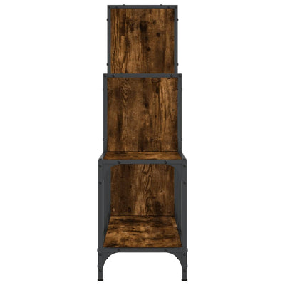 Bookcase Smoked Oak 92x30x102 cm Engineered Wood and Metal