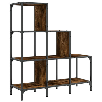 Bookcase Smoked Oak 92x30x102 cm Engineered Wood and Metal