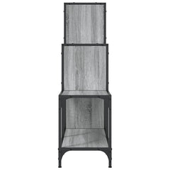 vidaXL Bookcase Grey Sonoma 92x30x102 cm Engineered Wood and Metal 6
