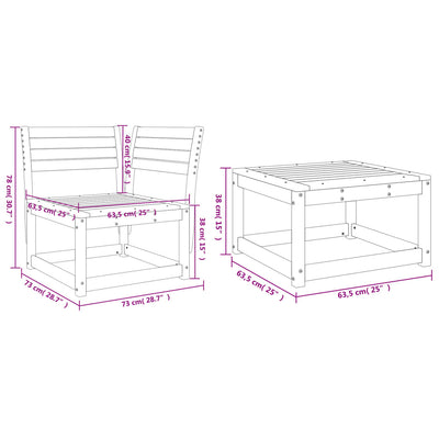 3 Piece Garden Sofa Set Solid Wood Pine