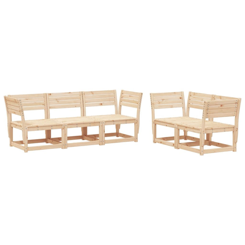 5 Piece Garden Sofa Set Solid Wood Pine