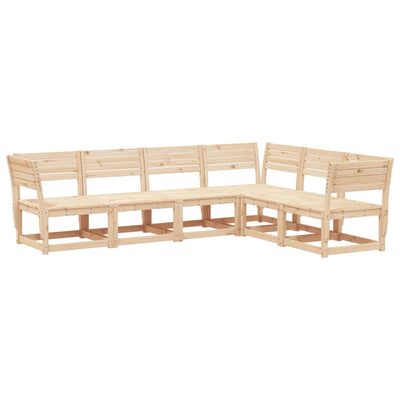 6 Piece Garden Sofa Set Solid Wood Pine