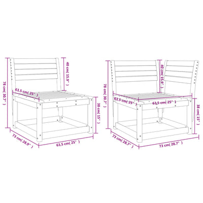 6 Piece Garden Sofa Set Solid Wood Douglas