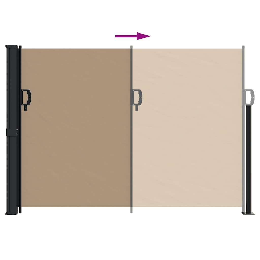 vidaXL Retractable Side Awning Taupe 140x300 cm 5