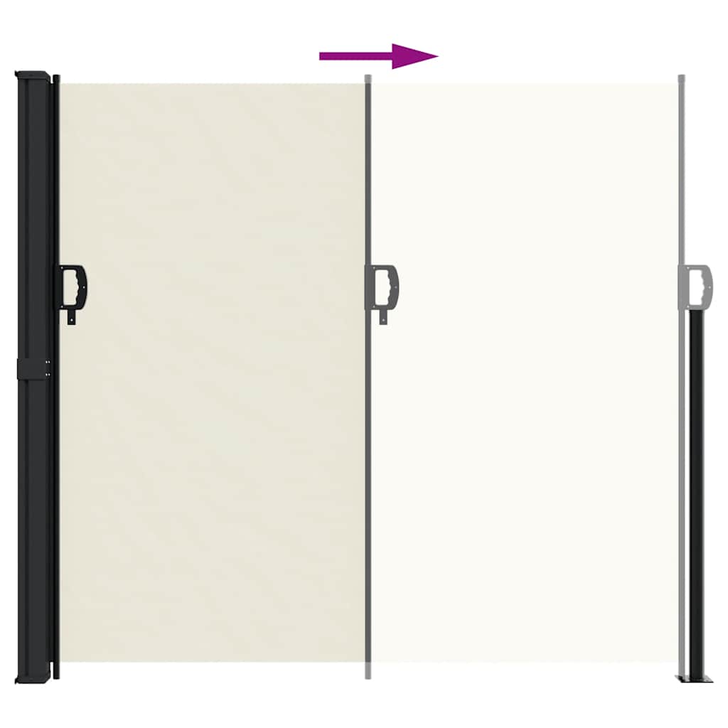 vidaXL Retractable Side Awning Cream 180x300 cm 5