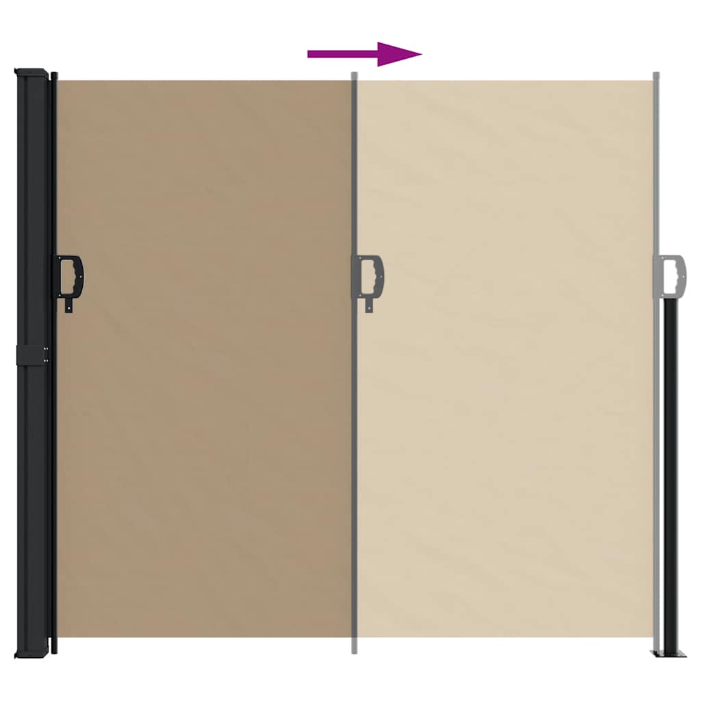vidaXL Retractable Side Awning Taupe 180x300 cm 5