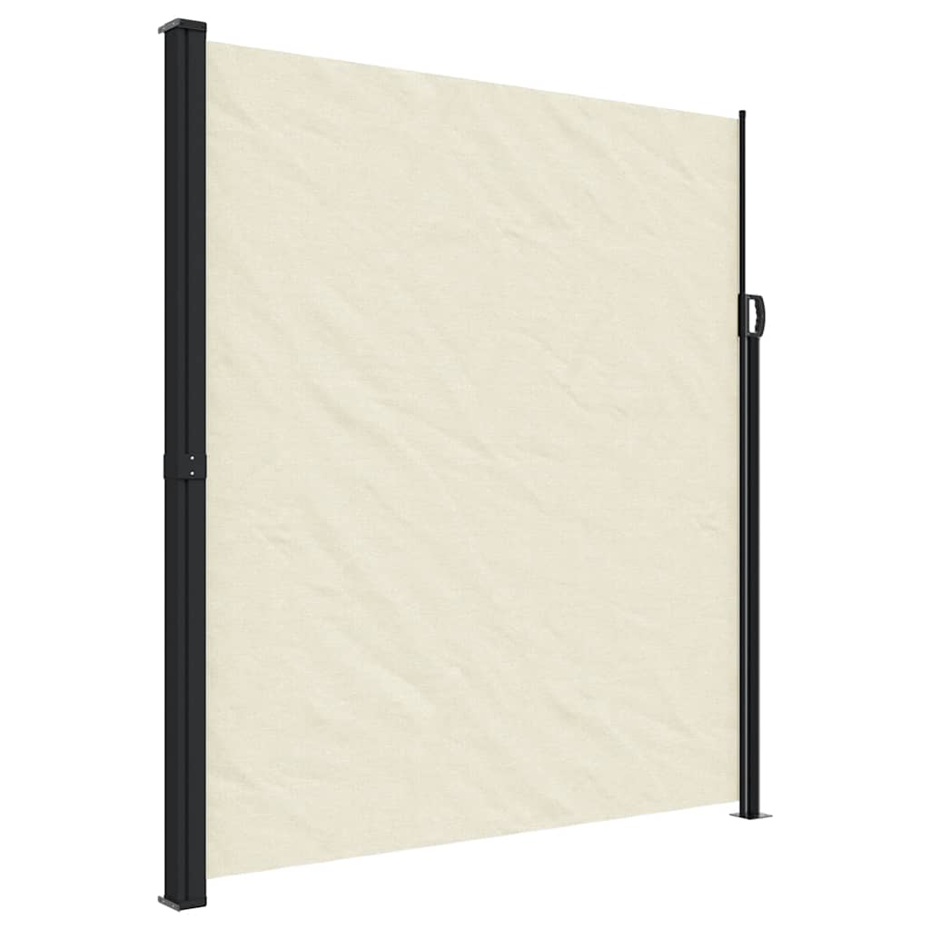 vidaXL Retractable Side Awning Cream 220x300 cm 2