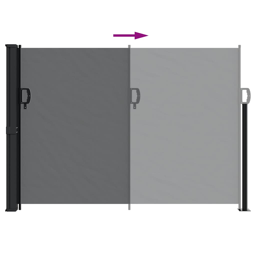 vidaXL Retractable Side Awning Black 140x500 cm 5