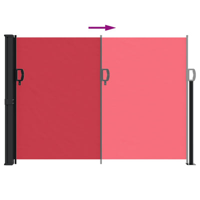 Retractable Side Awning Red 140x500 cm