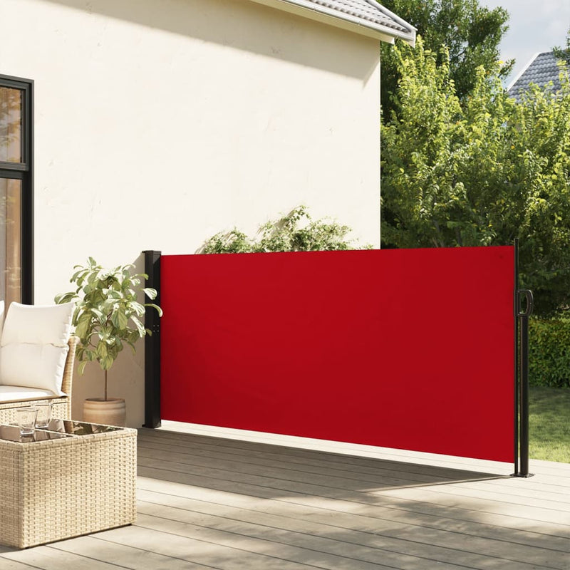 Retractable Side Awning Red 140x500 cm