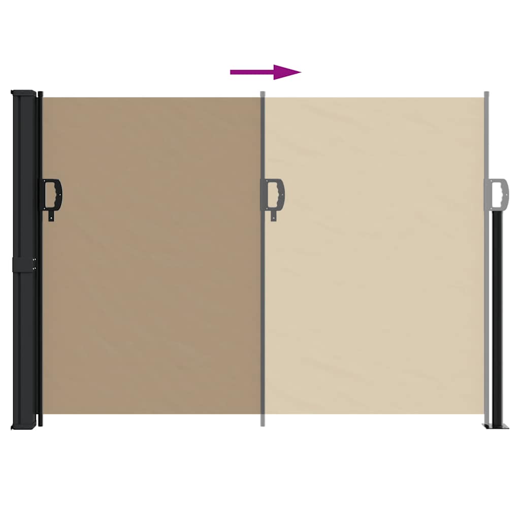 vidaXL Retractable Side Awning Taupe 140x500 cm 5