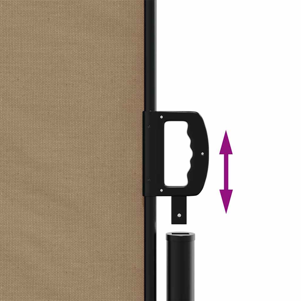 vidaXL Retractable Side Awning Taupe 140x500 cm 6